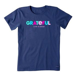 Life is Good Navy Blue Crewneck Grateful Tshirt